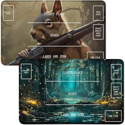 RWUTYTIUL for Forest Brook MTG-Karten-Spielmatte und Eichhörnchen, Spielmatte, Schreibtischunterlagen, 2-teiliges Set, 61 x 35,6 cm, genähte Spielmatte für Commander-Board, TCG, RPG, CCG, Spielmatte RWUTYTIUL for Forest Brook MTG-Karten-Spielmatte und Eichhörnchen, Spielmatte, Schreibtischunterlagen, 2-teiliges Set, 61 x 35,6 cm, genähte Spielmatte für Commander-Board, TCG, RPG, CCG, Spielmatte von RWUTYTIUL