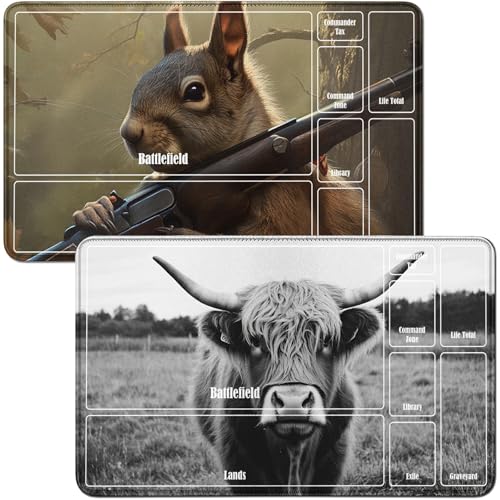 RWUTYTIUL for Gray Cow MTG-Karten-Spielmatte und Eichhörnchen, Spielmatte, Schreibtischunterlagen, 2-teiliges Set, 61 x 35,6 cm, genähte Spielmatte für Commander-Board, TCG, RPG, CCG, Spielmatte für RWUTYTIUL for Gray Cow MTG-Karten-Spielmatte und Eichhörnchen, Spielmatte, Schreibtischunterlagen, 2-teiliges Set, 61 x 35,6 cm, genähte Spielmatte für Commander-Board, TCG, RPG, CCG, Spielmatte für von RWUTYTIUL