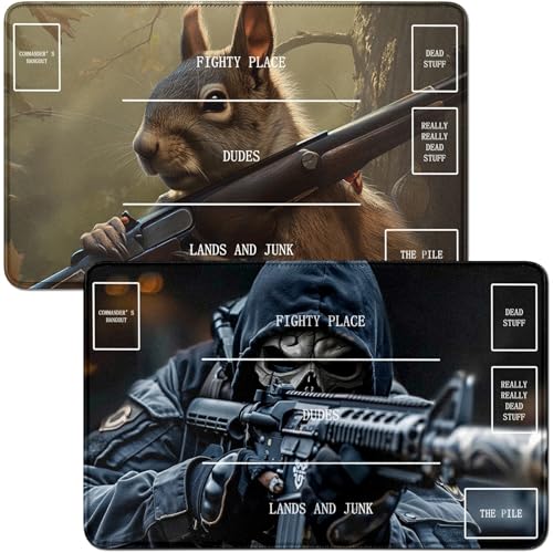 RWUTYTIUL for Gray Skull MTG Card Playmat & Squirrels Playmat Desk Mats 2Pcs Set 24 X 14 Inch, Stitched Playmat for Commmander Board TCG RPG CCG, Play Mat for Card Game Playing Accessories - B Zone RWUTYTIUL for Gray Skull MTG Card Playmat & Squirrels Playmat Desk Mats 2Pcs Set 24 X 14 Inch, Stitched Playmat for Commmander Board TCG RPG CCG, Play Mat for Card Game Playing Accessories - B Zone von RWUTYTIUL