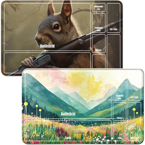 RWUTYTIUL for Green Lawn Mountains MTG-Karten-Spielmatte und Eichhörnchen, Spielmatte, Schreibtischunterlagen, 2-teiliges Set, 61 x 35,6 cm, genähte Spielmatte für Commander-Board, TCG, RPG, CCG RWUTYTIUL for Green Lawn Mountains MTG-Karten-Spielmatte und Eichhörnchen, Spielmatte, Schreibtischunterlagen, 2-teiliges Set, 61 x 35,6 cm, genähte Spielmatte für Commander-Board, TCG, RPG, CCG von RWUTYTIUL