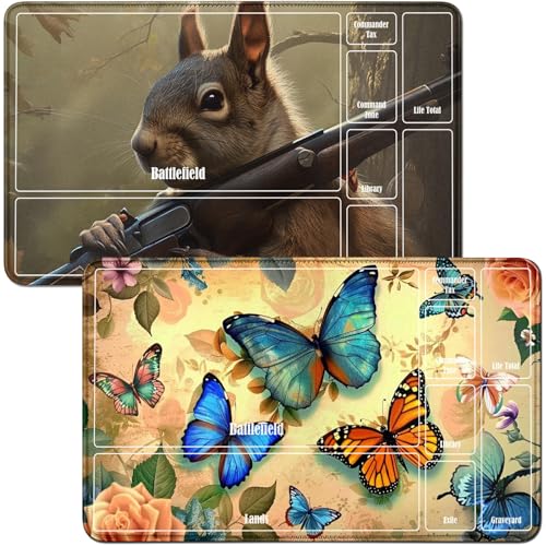 RWUTYTIUL for Leaf Butterfly MTG Card Playmat & Squirrels Playmat Desk Mats 2Pcs Set 24 X 14 Inch, Stitched Playmat for Commmander Board TCG RPG CCG, Play Mat for Card Game Playing Accessories RWUTYTIUL for Leaf Butterfly MTG Card Playmat & Squirrels Playmat Desk Mats 2Pcs Set 24 X 14 Inch, Stitched Playmat for Commmander Board TCG RPG CCG, Play Mat for Card Game Playing Accessories von RWUTYTIUL