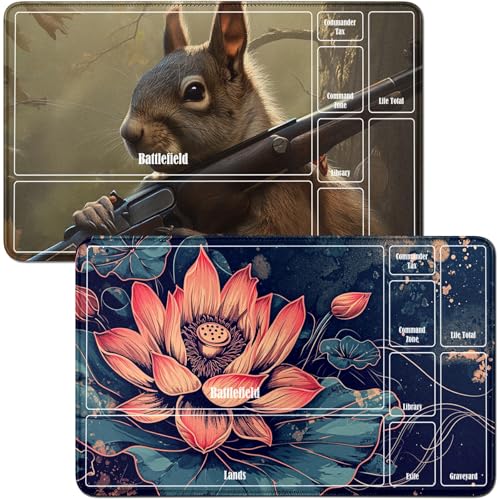 RWUTYTIUL for Lotus Vintage Flower MTG Card Playmat & Squirrels Playmat Desk Mats 2Pcs Set 24 X 14 Inch, Stitched Playmat for Commmander Board TCG RPG CCG, Play Mat for Card Game Playing Accessories RWUTYTIUL for Lotus Vintage Flower MTG Card Playmat & Squirrels Playmat Desk Mats 2Pcs Set 24 X 14 Inch, Stitched Playmat for Commmander Board TCG RPG CCG, Play Mat for Card Game Playing Accessories von RWUTYTIUL