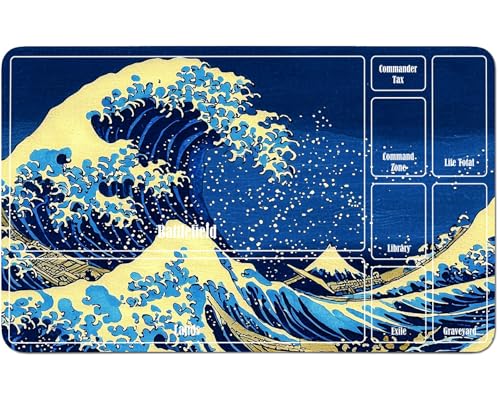 RWUTYTIUL for MTG Card Playmat 24 X 14 Inch with A Zone, Stitched Play Mat for Commander Board TCG RPG CCG Game Desktop Tablet Mouse Pad for Playing Accessories, Blue Waves RWUTYTIUL for MTG Card Playmat 24 X 14 Inch with A Zone, Stitched Play Mat for Commander Board TCG RPG CCG Game Desktop Tablet Mouse Pad for Playing Accessories, Blue Waves von RWUTYTIUL