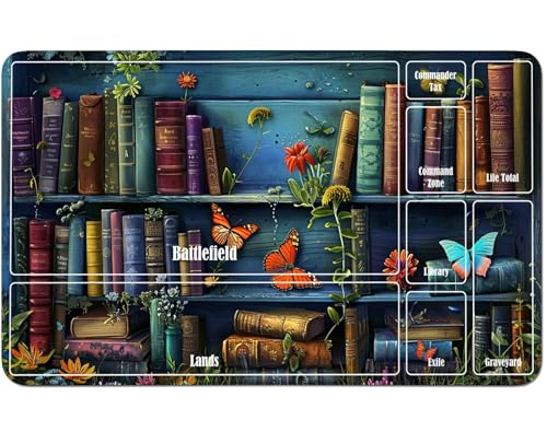 RWUTYTIUL for MTG Card Playmat 24 X 14 Inch with A Zone, Stitched Play Mat for Commander Board TCG RPG CCG Game Desktop Tablet Mouse Pad for Playing Accessories, Book Butterfly Blue RWUTYTIUL for MTG Card Playmat 24 X 14 Inch with A Zone, Stitched Play Mat for Commander Board TCG RPG CCG Game Desktop Tablet Mouse Pad for Playing Accessories, Book Butterfly Blue von RWUTYTIUL