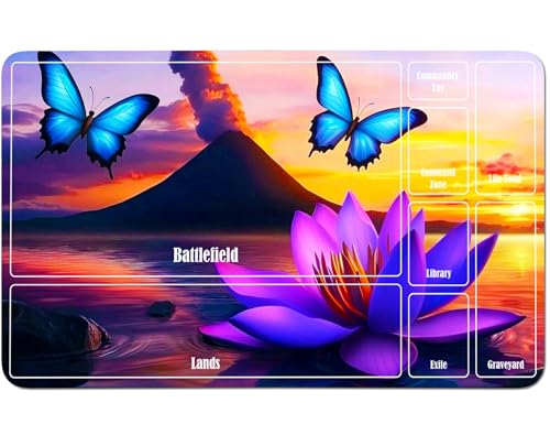 RWUTYTIUL for MTG Card Playmat 24 X 14 Inch with A Zone, Stitched Play Mat for Commander Board TCG RPG CCG Game Desktop Tablet Mouse Pad for Playing Accessories, Fire Mountain Lotus RWUTYTIUL for MTG Card Playmat 24 X 14 Inch with A Zone, Stitched Play Mat for Commander Board TCG RPG CCG Game Desktop Tablet Mouse Pad for Playing Accessories, Fire Mountain Lotus von RWUTYTIUL