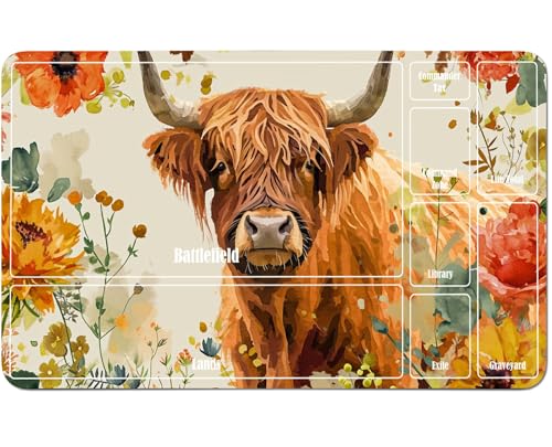 RWUTYTIUL for MTG Card Playmat 24 X 14 Inch with A Zone, Stitched Play Mat for Commander Board TCG RPG CCG Game Desktop Tablet Mouse Pad for Playing Accessories, Flower Cow Yellow RWUTYTIUL for MTG Card Playmat 24 X 14 Inch with A Zone, Stitched Play Mat for Commander Board TCG RPG CCG Game Desktop Tablet Mouse Pad for Playing Accessories, Flower Cow Yellow von RWUTYTIUL