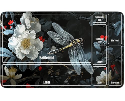RWUTYTIUL for MTG Card Playmat 24 X 14 Inch with A Zone, Stitched Play Mat for Commander-Board TCG RPG CCG Game Desktop Tablet Mouse Pad for Playing Accessories, Flower Libelle RWUTYTIUL for MTG Card Playmat 24 X 14 Inch with A Zone, Stitched Play Mat for Commander-Board TCG RPG CCG Game Desktop Tablet Mouse Pad for Playing Accessories, Flower Libelle von RWUTYTIUL