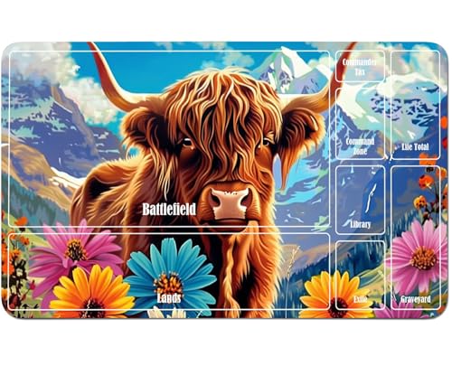 RWUTYTIUL for MTG Card Playmat 24 X 14 Inch with A Zone, Stitched Play Mat for Commander Board TCG RPG CCG Game Desktop Tablet Mouse Pad for Playing Accessories, Flower Mountains Cow RWUTYTIUL for MTG Card Playmat 24 X 14 Inch with A Zone, Stitched Play Mat for Commander Board TCG RPG CCG Game Desktop Tablet Mouse Pad for Playing Accessories, Flower Mountains Cow von RWUTYTIUL