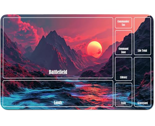 RWUTYTIUL for MTG Card Playmat 24 X 14 Inch with A Zone, Stitched Play Mat for Commander Board TCG RPG CCG Game Desktop Tablet Mouse Pad for Playing Accessories, Mountain Sunset RWUTYTIUL for MTG Card Playmat 24 X 14 Inch with A Zone, Stitched Play Mat for Commander Board TCG RPG CCG Game Desktop Tablet Mouse Pad for Playing Accessories, Mountain Sunset von RWUTYTIUL