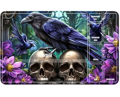 RWUTYTIUL for MTG Card Playmat 24 X 14 Inch with A Zone, Stitched Play Mat for Commander-Board TCG RPG CCG Game Desktop Tablet Mouse Pad for Playing Accessories, Purple Flower Eagle RWUTYTIUL for MTG Card Playmat 24 X 14 Inch with A Zone, Stitched Play Mat for Commander-Board TCG RPG CCG Game Desktop Tablet Mouse Pad for Playing Accessories, Purple Flower Eagle von RWUTYTIUL