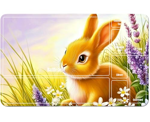 RWUTYTIUL for MTG Card Playmat 24 X 14 Inch with A Zone, Stitched Play Mat for Commander Board TCG RPG CCG Game Desktop Tablet Mouse Pad for Playing Accessories, Rabbit Lawn RWUTYTIUL for MTG Card Playmat 24 X 14 Inch with A Zone, Stitched Play Mat for Commander Board TCG RPG CCG Game Desktop Tablet Mouse Pad for Playing Accessories, Rabbit Lawn von RWUTYTIUL