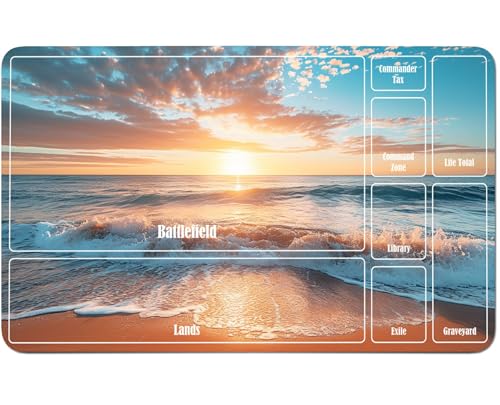 RWUTYTIUL for MTG Card Playmat 24 X 14 Inch with A Zone, Stitched Play Mat for Commander Board TCG RPG CCG Game Desktop Tablet Mouse Pad for Playing Accessories, Sandy Beach Blue RWUTYTIUL for MTG Card Playmat 24 X 14 Inch with A Zone, Stitched Play Mat for Commander Board TCG RPG CCG Game Desktop Tablet Mouse Pad for Playing Accessories, Sandy Beach Blue von RWUTYTIUL