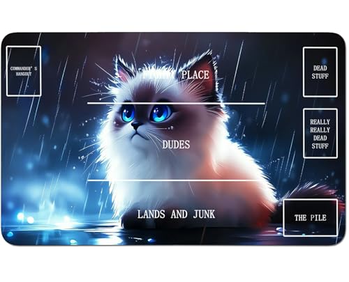 RWUTYTIUL for MTG Card Playmat 24 X 14 Inch with B Zone, Stitched Play Mat for Commander Board TCG RPG CCG Game Desktop Tablet Mouse Pad for Playing Accessories, Blue Lighted Cat RWUTYTIUL for MTG Card Playmat 24 X 14 Inch with B Zone, Stitched Play Mat for Commander Board TCG RPG CCG Game Desktop Tablet Mouse Pad for Playing Accessories, Blue Lighted Cat von RWUTYTIUL