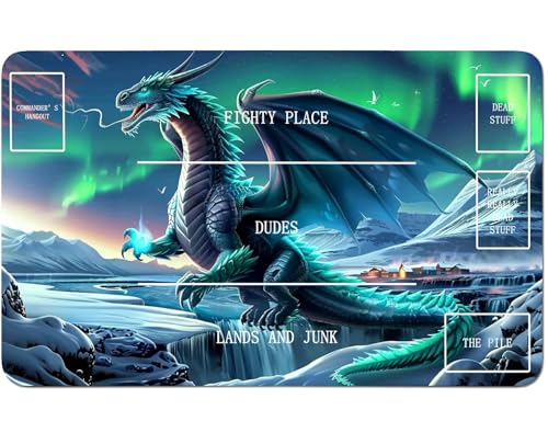 RWUTYTIUL for MTG Card Playmat 24 X 14 Inch with B Zone, Stitched Play Mat for Commander Board TCG RPG CCG Game Desktop Tablet Mouse Pad for Playing Accessories, Blue Snow Dragon RWUTYTIUL for MTG Card Playmat 24 X 14 Inch with B Zone, Stitched Play Mat for Commander Board TCG RPG CCG Game Desktop Tablet Mouse Pad for Playing Accessories, Blue Snow Dragon von RWUTYTIUL