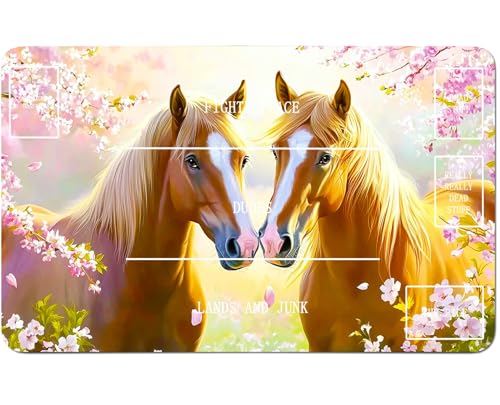 RWUTYTIUL for MTG Card Playmat 24 X 14 Inch with B Zone, Stitched Play Mat for Commander Board TCG RPG CCG Game Desktop Tablet Mouse Pad for Playing Accessories, Cherry Blossom Horse RWUTYTIUL for MTG Card Playmat 24 X 14 Inch with B Zone, Stitched Play Mat for Commander Board TCG RPG CCG Game Desktop Tablet Mouse Pad for Playing Accessories, Cherry Blossom Horse von RWUTYTIUL
