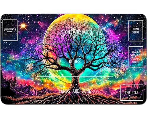 RWUTYTIUL for MTG Card Playmat 24 X 14 Inch with B Zone, Stitched Play Mat for Commander-Board TCG RPG CCG Game Desktop Tablet Mouse Pad for Playing Accessories, Colorful Trees RWUTYTIUL for MTG Card Playmat 24 X 14 Inch with B Zone, Stitched Play Mat for Commander-Board TCG RPG CCG Game Desktop Tablet Mouse Pad for Playing Accessories, Colorful Trees von RWUTYTIUL