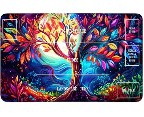 RWUTYTIUL for MTG Card Playmat 24 X 14 Inch with B Zone, Stitched Play Mat for Commander-Board TCG RPG CCG Game Desktop Tablet Mouse Pad for Playing Accessories, Moon Tree 01 RWUTYTIUL for MTG Card Playmat 24 X 14 Inch with B Zone, Stitched Play Mat for Commander-Board TCG RPG CCG Game Desktop Tablet Mouse Pad for Playing Accessories, Moon Tree 01 von RWUTYTIUL