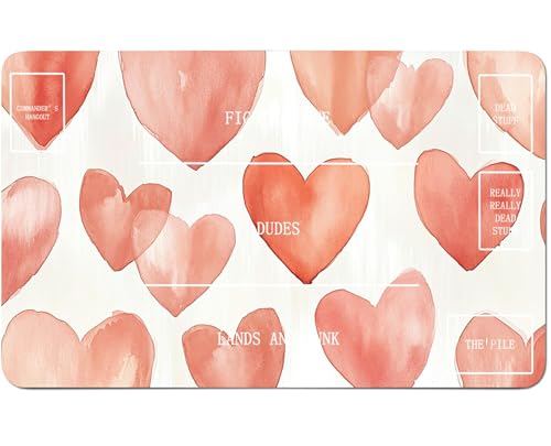 RWUTYTIUL for MTG Card Playmat 24 X 14 Inch with B Zone, Stitched Play Mat for Commander Board TCG RPG CCG Game Desktop Tablet Mouse Pad for Playing Accessories, Orange Love von RWUTYTIUL