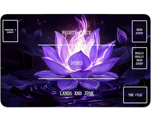 RWUTYTIUL for MTG Card Playmat 24 X 14 Inch with B Zone, Stitched Play Mat for Commander Board TCG RPG CCG Game Desktop Tablet Mouse Pad for Playing Accessories, Purple Lotus Flower RWUTYTIUL for MTG Card Playmat 24 X 14 Inch with B Zone, Stitched Play Mat for Commander Board TCG RPG CCG Game Desktop Tablet Mouse Pad for Playing Accessories, Purple Lotus Flower von RWUTYTIUL