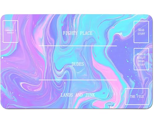RWUTYTIUL for MTG Card Playmat 24 X 14 Inch with B Zone, Stitched Play Mat for Commander Board TCG RPG CCG Game Desktop Tablet Mouse Pad for Playing Accessories, Purple Texture von RWUTYTIUL