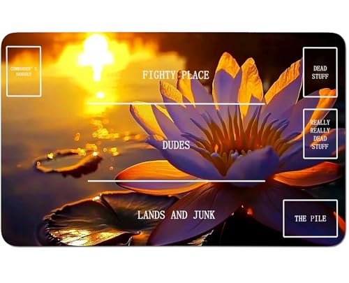 RWUTYTIUL for MTG Card Playmat 24 X 14 Inch with B Zone, Stitched Play Mat for Commander Board TCG RPG CCG Game Desktop Tablet Mouse Pad for Playing Accessories, Sunset Lotus von RWUTYTIUL