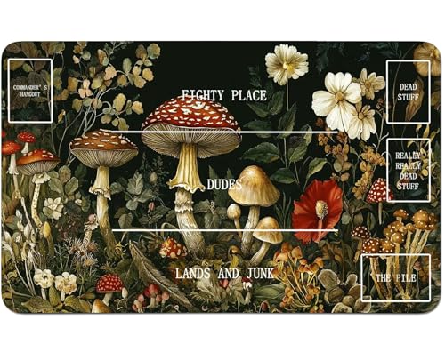RWUTYTIUL for MTG Card Playmat 24 X 14 Inch with B Zone, Stitched Play Mat for Commander Board TCG RPG CCG Game Desktop Tablet Mouse Pad for Playing Accessories, Wildflower Mushrooms RWUTYTIUL for MTG Card Playmat 24 X 14 Inch with B Zone, Stitched Play Mat for Commander Board TCG RPG CCG Game Desktop Tablet Mouse Pad for Playing Accessories, Wildflower Mushrooms von RWUTYTIUL
