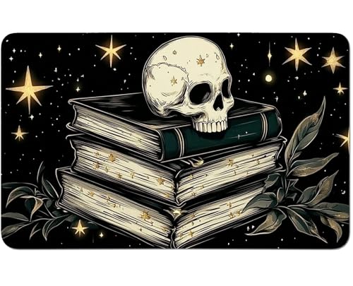 RWUTYTIUL for MTG Card Playmat 24 X 14 Inch with No Zone, Stitched Play Mat for Commander-Board TCG RPG CCG Game Desktop Tablet Mouse Pad for Playing Accessories, Black Book Skull RWUTYTIUL for MTG Card Playmat 24 X 14 Inch with No Zone, Stitched Play Mat for Commander-Board TCG RPG CCG Game Desktop Tablet Mouse Pad for Playing Accessories, Black Book Skull von RWUTYTIUL