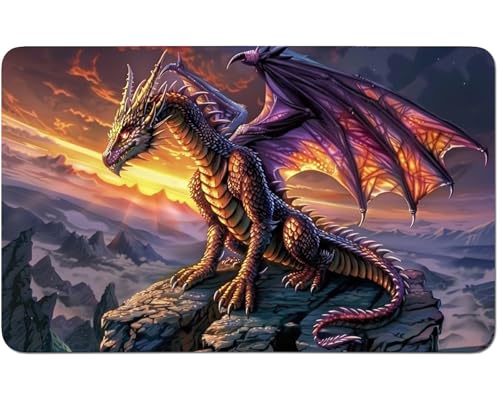 RWUTYTIUL for MTG Card Playmat 24 X 14 Inch with No Zone, Stitched Play Mat for Commander Board TCG RPG CCG Game Desktop Tablet Mouse Pad for Playing Accessories, Flame Dragon RWUTYTIUL for MTG Card Playmat 24 X 14 Inch with No Zone, Stitched Play Mat for Commander Board TCG RPG CCG Game Desktop Tablet Mouse Pad for Playing Accessories, Flame Dragon von RWUTYTIUL