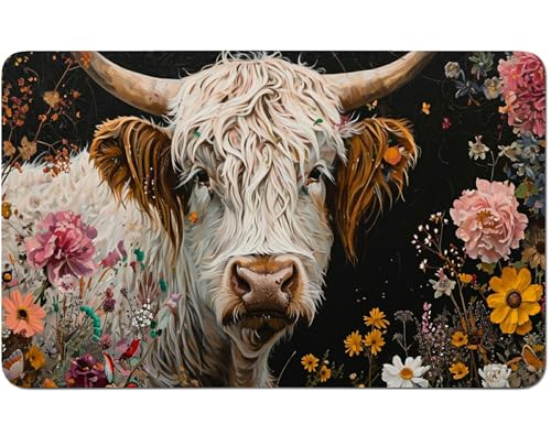 RWUTYTIUL for MTG Card Playmat 24 X 14 Inch with No Zone, Stitched Play Mat for Commander-Board TCG RPG CCG Game Desktop Tablet Mouse Pad for Playing Accessories, Flower White Cow RWUTYTIUL for MTG Card Playmat 24 X 14 Inch with No Zone, Stitched Play Mat for Commander-Board TCG RPG CCG Game Desktop Tablet Mouse Pad for Playing Accessories, Flower White Cow von RWUTYTIUL