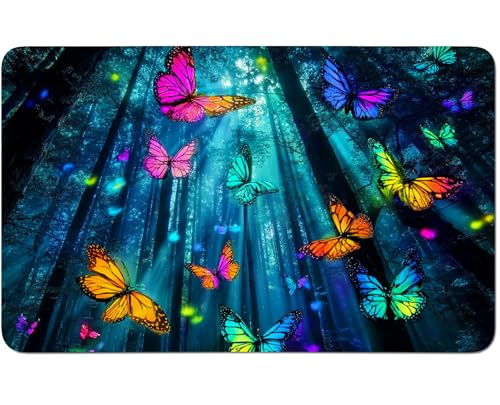 RWUTYTIUL for MTG Card Playmat 24 X 14 Inch with No Zone, Stitched Play Mat for Commander-Board TCG RPG CCG Game Desktop Tablet Mouse Pad for Playing Accessories, Forest Butterfly Art RWUTYTIUL for MTG Card Playmat 24 X 14 Inch with No Zone, Stitched Play Mat for Commander-Board TCG RPG CCG Game Desktop Tablet Mouse Pad for Playing Accessories, Forest Butterfly Art von RWUTYTIUL