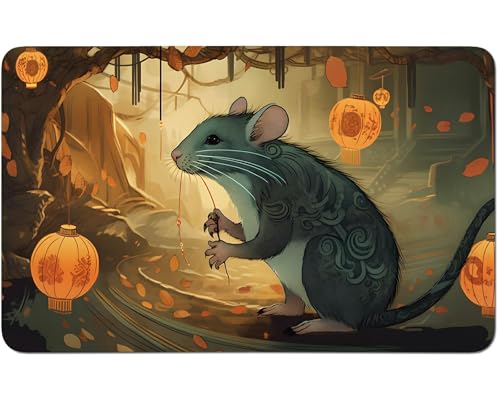 RWUTYTIUL for MTG Card Playmat 24 X 14 Inch with No Zone, Stitched Play Mat for Commander-Board TCG RPG CCG Game Desktop Tablet Mouse Pad for Playing Accessories, Lantern Mouse von RWUTYTIUL