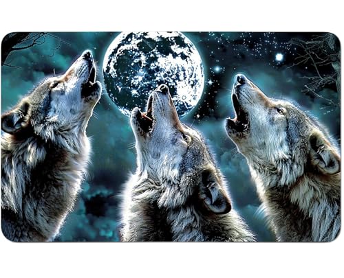 RWUTYTIUL for MTG Card Playmat 24 X 14 Inch with No Zone, Stitched Play Mat for Commander-Board TCG RPG CCG Game Desktop Tablet Mouse Pad for Playing Accessories, Moon Wolf Gray RWUTYTIUL for MTG Card Playmat 24 X 14 Inch with No Zone, Stitched Play Mat for Commander-Board TCG RPG CCG Game Desktop Tablet Mouse Pad for Playing Accessories, Moon Wolf Gray von RWUTYTIUL