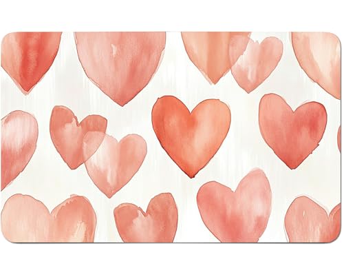 RWUTYTIUL for MTG Card Playmat 24 X 14 Inch with No Zone, Stitched Play Mat for Commander Board TCG RPG CCG Game Desktop Tablet Mouse Pad for Playing Accessories, Orange Love von RWUTYTIUL