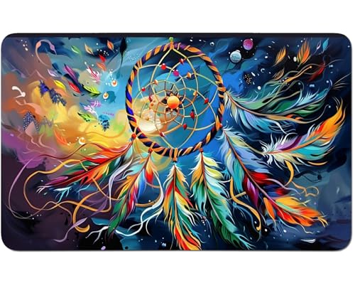 RWUTYTIUL for MTG Card Playmat 24 X 14 Inch with No Zone, Stitched Play Mat for Commander-Board TCG RPG CCG Game Desktop Tablet Mouse Pad for Playing Accessories, Pave Dream Net von RWUTYTIUL