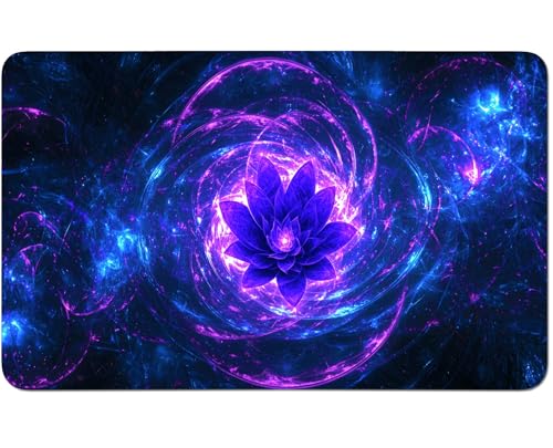 RWUTYTIUL for MTG Card Playmat 24 X 14 Inch with No Zone, Stitched Play Mat for Commander-Board TCG RPG CCG Game Desktop Tablet Mouse Pad for Playing Accessories, Purple Snowdrops von RWUTYTIUL