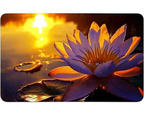 RWUTYTIUL for MTG Card Playmat 24 X 14 Inch with No Zone, Stitched Play Mat for Commander Board TCG RPG CCG Game Desktop Tablet Mouse Pad for Playing Accessories, Sunset Lotus von RWUTYTIUL