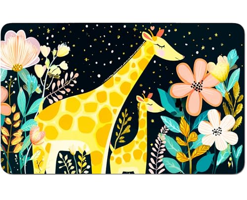 RWUTYTIUL for MTG Card Playmat 24 X 14 Inch with No Zone, Stitched Play Mat for Commander-Board TCG RPG CCG Game Desktop Tablet Mouse Pad for Playing Accessories, Yellow Giraffe von RWUTYTIUL