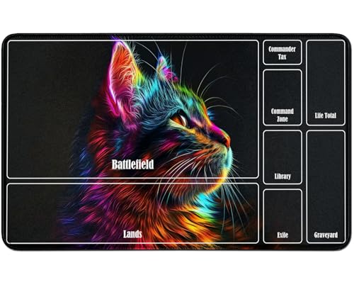 RWUTYTIUL for MTG Card Playmat TCG Playmat Desk Mats 24 X 14 Inch, Stitched Playmat for Commander Board RPG CCG Game Magic The Gathering, Play Mat for Card Game Playing Accessories, Black Cat RWUTYTIUL for MTG Card Playmat TCG Playmat Desk Mats 24 X 14 Inch, Stitched Playmat for Commander Board RPG CCG Game Magic The Gathering, Play Mat for Card Game Playing Accessories, Black Cat von RWUTYTIUL