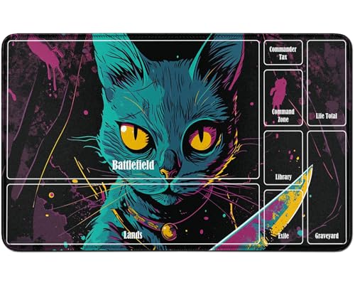RWUTYTIUL for MTG Card Playmat TCG Playmat Desk Mats 24 X 14 Inch, Stitched Playmat for Commander Board RPG CCG Game Magic The Gathering, Play Mat for Card Game Playing Accessories, Black Cat RWUTYTIUL for MTG Card Playmat TCG Playmat Desk Mats 24 X 14 Inch, Stitched Playmat for Commander Board RPG CCG Game Magic The Gathering, Play Mat for Card Game Playing Accessories, Black Cat von RWUTYTIUL