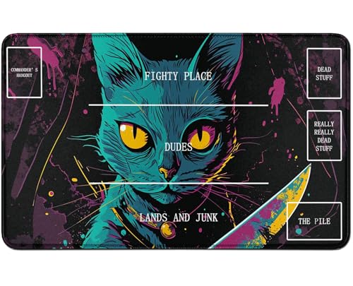 RWUTYTIUL for MTG Card Playmat TCG Playmat Desk Mats 24 X 14 Inch, Stitched Playmat for Commander Board RPG CCG Game Magic The Gathering, Play Mat for Card Game Playing Accessories, Black Cat RWUTYTIUL for MTG Card Playmat TCG Playmat Desk Mats 24 X 14 Inch, Stitched Playmat for Commander Board RPG CCG Game Magic The Gathering, Play Mat for Card Game Playing Accessories, Black Cat von RWUTYTIUL