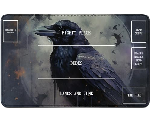 RWUTYTIUL for MTG Card Playmat TCG Playmat Desk Mats 24 X 14 Inch, Stitched Playmat for Commander Board RPG CCG Game Magic The Gathering, Play Mat for Card Game Playing Accessories, Black Eagle von RWUTYTIUL