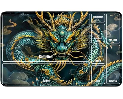 RWUTYTIUL for MTG Card Playmat TCG Playmat Desk Mats 24 X 14 Inch, Stitched Playmat for Commander Board RPG CCG Game Magic The Gathering, Play Mat for Card Game Playing Accessories, Blue Dragon RWUTYTIUL for MTG Card Playmat TCG Playmat Desk Mats 24 X 14 Inch, Stitched Playmat for Commander Board RPG CCG Game Magic The Gathering, Play Mat for Card Game Playing Accessories, Blue Dragon von RWUTYTIUL