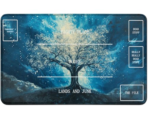 RWUTYTIUL for MTG Card Playmat TCG Playmat Desk Mats 24 X 14 Inch, Stitched Playmat for Commander Board RPG CCG Game Magic The Gathering, Play Mat for Card Game Playing Accessories, Blue Tree RWUTYTIUL for MTG Card Playmat TCG Playmat Desk Mats 24 X 14 Inch, Stitched Playmat for Commander Board RPG CCG Game Magic The Gathering, Play Mat for Card Game Playing Accessories, Blue Tree von RWUTYTIUL