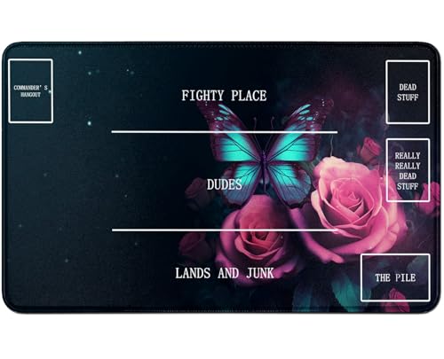 RWUTYTIUL for MTG Card Playmat TCG Playmat Desk Mats 24 X 14 Inch, Stitched Playmat for Commander Board RPG CCG Game Magic The Gathering, Play Mat for Card Game Playing Accessories, Butterfly Flower RWUTYTIUL for MTG Card Playmat TCG Playmat Desk Mats 24 X 14 Inch, Stitched Playmat for Commander Board RPG CCG Game Magic The Gathering, Play Mat for Card Game Playing Accessories, Butterfly Flower von RWUTYTIUL