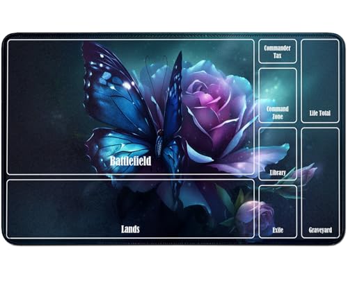 RWUTYTIUL for MTG Card Playmat TCG Playmat Desk Mats 24 X 14 Inch, Stitched Playmat for Commander Board RPG CCG Game Magic The Gathering, Play Mat for Card Game Playing Accessories, Butterfly Flower RWUTYTIUL for MTG Card Playmat TCG Playmat Desk Mats 24 X 14 Inch, Stitched Playmat for Commander Board RPG CCG Game Magic The Gathering, Play Mat for Card Game Playing Accessories, Butterfly Flower von RWUTYTIUL