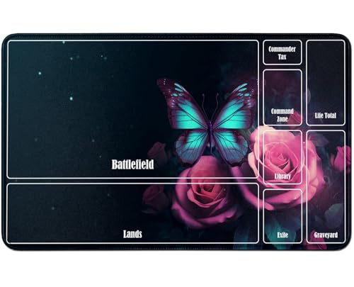 RWUTYTIUL for MTG Card Playmat TCG Playmat Desk Mats 24 X 14 Inch, Stitched Playmat for Commander Board RPG CCG Game Magic The Gathering, Play Mat for Card Game Playing Accessories, Butterfly Flower RWUTYTIUL for MTG Card Playmat TCG Playmat Desk Mats 24 X 14 Inch, Stitched Playmat for Commander Board RPG CCG Game Magic The Gathering, Play Mat for Card Game Playing Accessories, Butterfly Flower von RWUTYTIUL