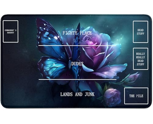RWUTYTIUL for MTG Card Playmat TCG Playmat Desk Mats 24 X 14 Inch, Stitched Playmat for Commander Board RPG CCG Game Magic The Gathering, Play Mat for Card Game Playing Accessories, Butterfly Flower RWUTYTIUL for MTG Card Playmat TCG Playmat Desk Mats 24 X 14 Inch, Stitched Playmat for Commander Board RPG CCG Game Magic The Gathering, Play Mat for Card Game Playing Accessories, Butterfly Flower von RWUTYTIUL