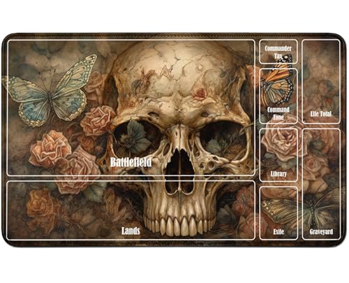 RWUTYTIUL for MTG Card Playmat TCG Playmat Desk Mats 24 X 14 Inch, Stitched Playmat for Commander Board RPG CCG Game Magic The Gathering, Play Mat for Card Game Playing Accessories, Butterfly Skull RWUTYTIUL for MTG Card Playmat TCG Playmat Desk Mats 24 X 14 Inch, Stitched Playmat for Commander Board RPG CCG Game Magic The Gathering, Play Mat for Card Game Playing Accessories, Butterfly Skull von RWUTYTIUL