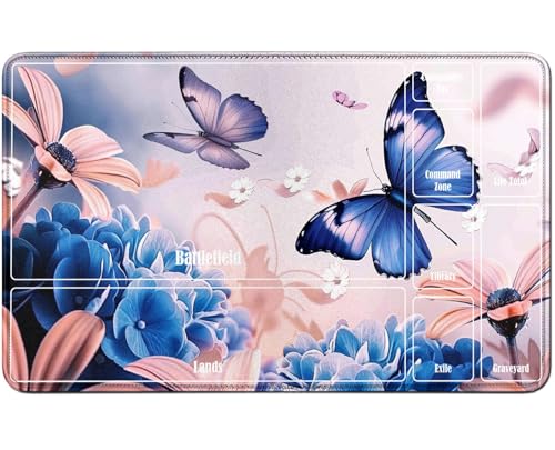 RWUTYTIUL for MTG Card Playmat TCG Playmat Desk Mats 24 X 14 Inch, Stitched Playmat for Commander Board RPG CCG Game Magic The Gathering, Play Mat for Card Game Playing Accessories, Butterfly von RWUTYTIUL