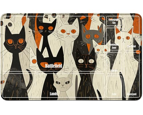 RWUTYTIUL for MTG Card Playmat TCG Playmat Desk Mats 24 X 14 Inch, Stitched Playmat for Commander Board RPG CCG Game Magic The Gathering, Play Mat for Card Game Playing Accessories, Cats RWUTYTIUL for MTG Card Playmat TCG Playmat Desk Mats 24 X 14 Inch, Stitched Playmat for Commander Board RPG CCG Game Magic The Gathering, Play Mat for Card Game Playing Accessories, Cats von RWUTYTIUL